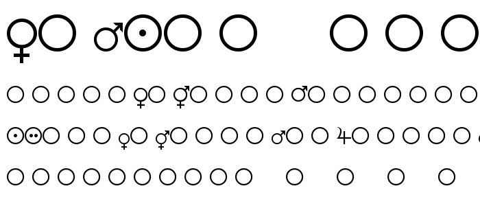 Female and Male Symbols font